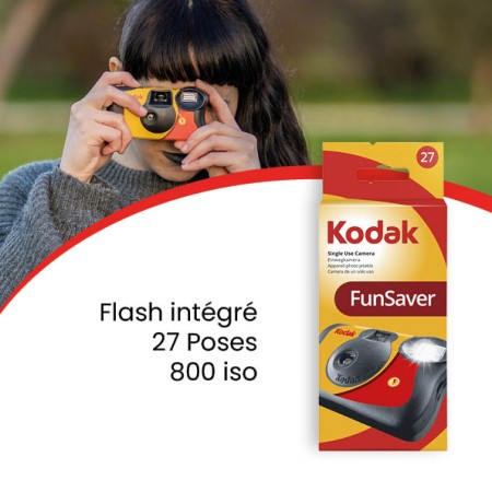 KODAK - Appareil photo jetable Fun Saver Flash - 800 iso - 27 poses